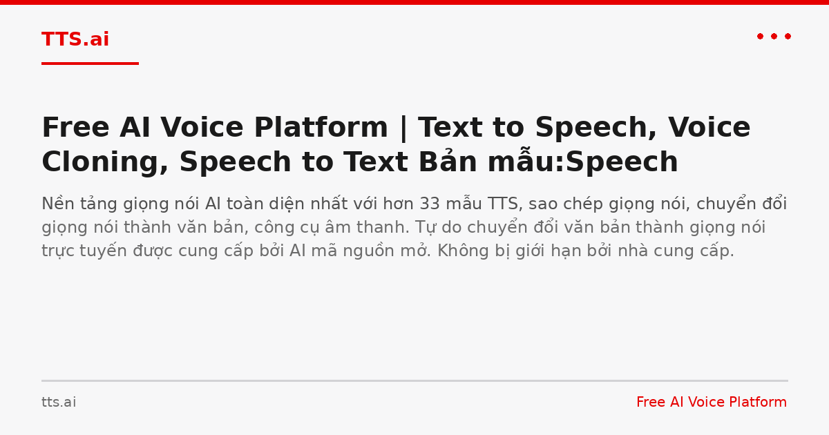 TTS.ai - Free AI Voice Platform | Text to Speech, Voice Cloning, Speech ...