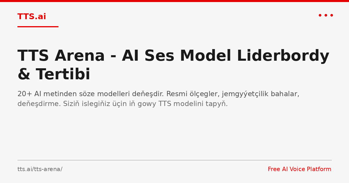 TTS Arena - AI Ses Model Liderbordy & Tertibi | TTS.ai