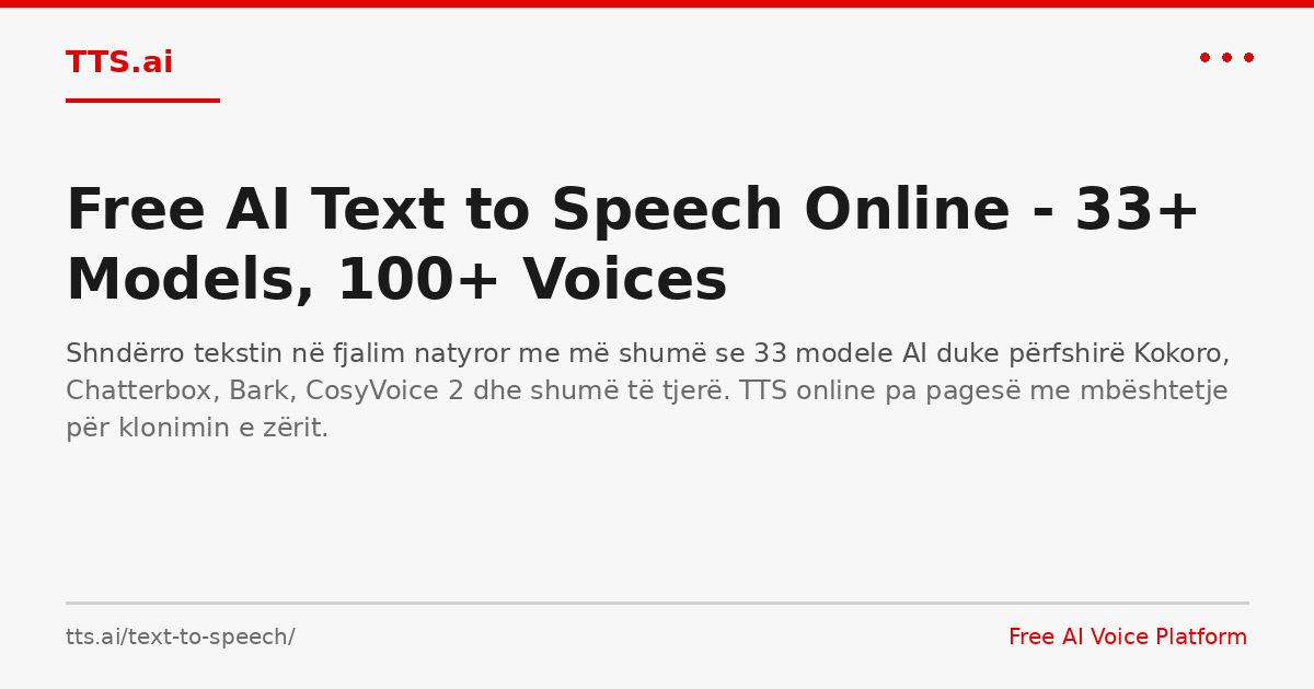 Free AI Text to Speech Online - 35+ Models, 100+ Voices | TTS.ai