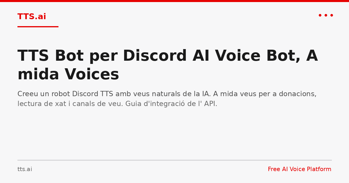 Tts Bot TTS Bot per Discord AI Voice Bot, A mida Voices | TTS.ai
