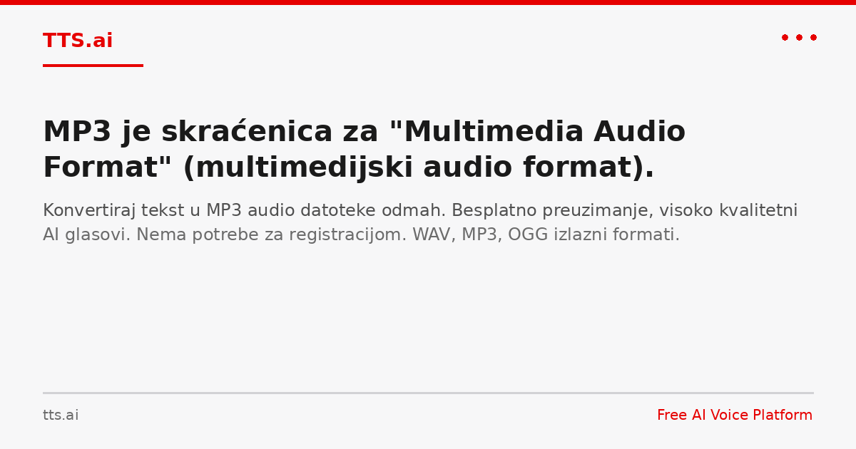 Format Tts MP3 je skraćenica za